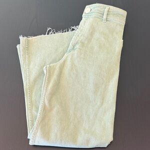 Zara Light Green Denim straight Jeans 0